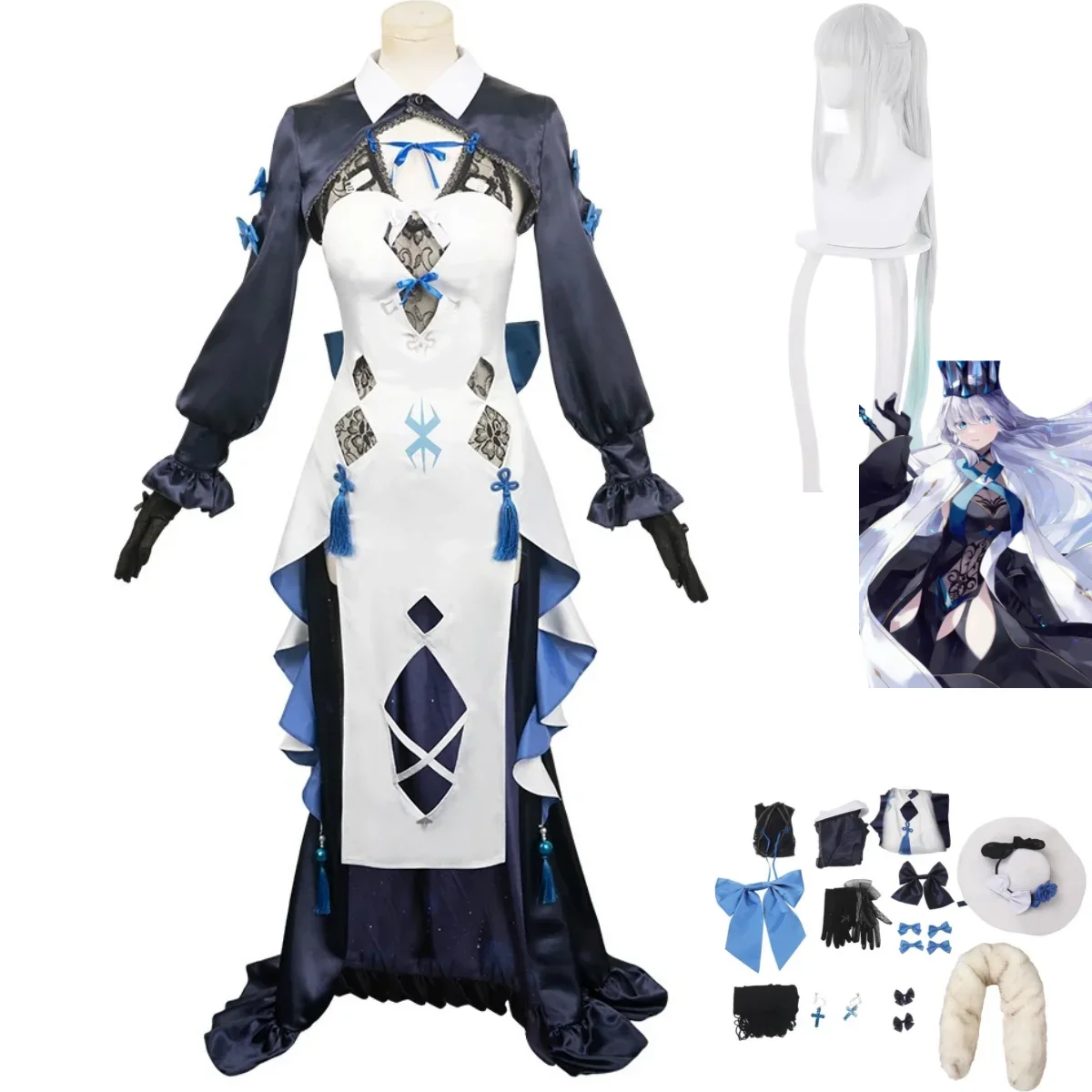 

Game Fate/Grand Order Morgan Cosplay Costume Berserker 7th Anniversary Evening Dress Wig Woman Sexy Halloween Carnival Suit