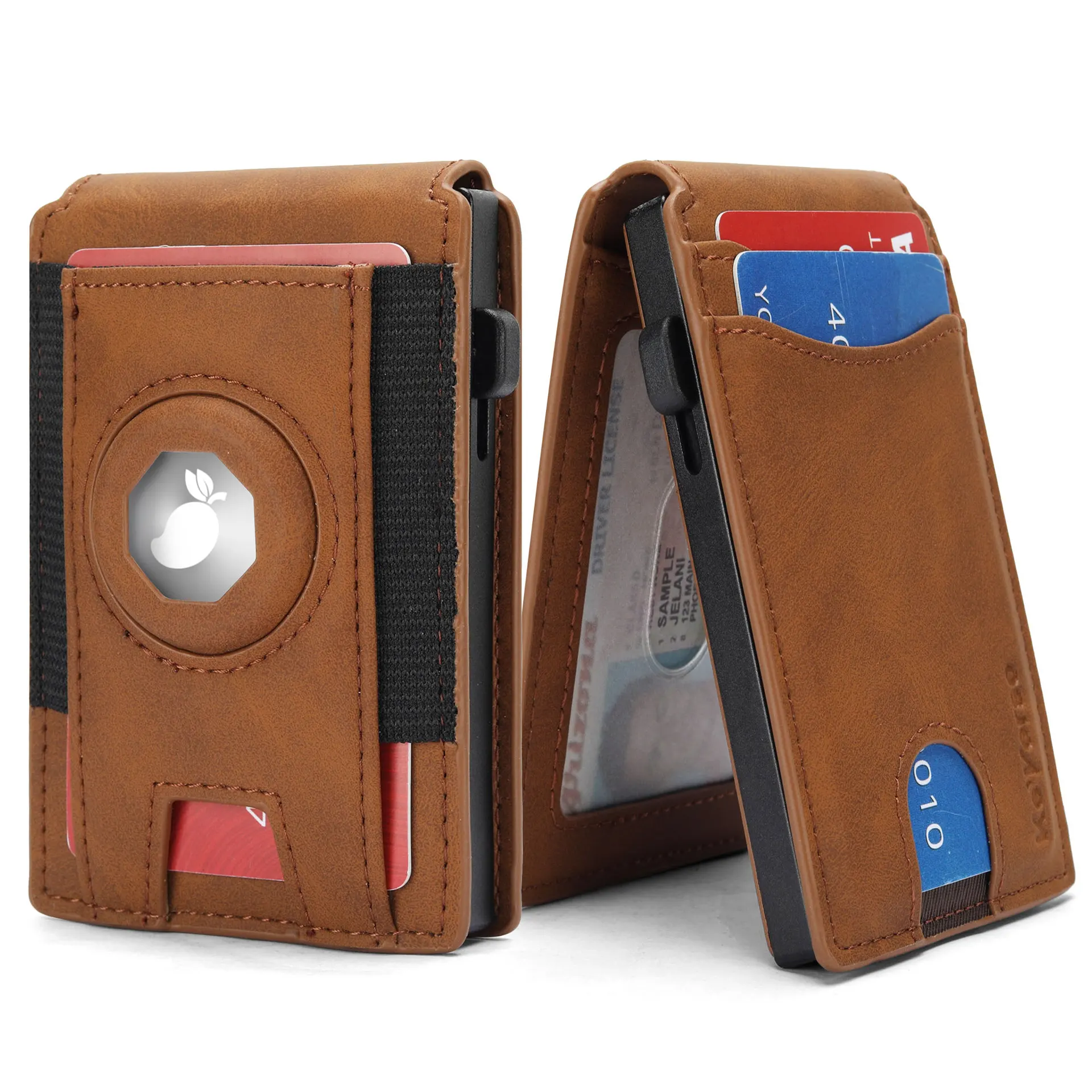 

Slim Blocking For Airtag Wallet with Credit Card Holder Genuine Leather Ultra-thin Money Purse Fashion Cardholder Bag