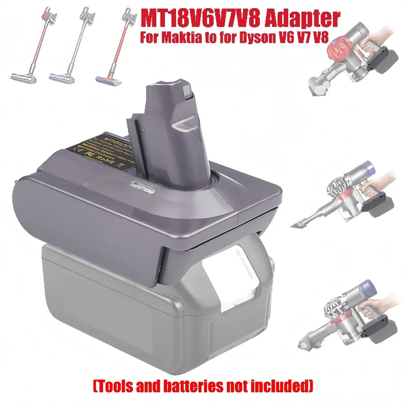 

HAKSINKY MT18V6V7V8 Battery Adapter for Makita 18V Lithium Battery To for Dyson V6 V7 V8 Animal Vacuum Cleaner (V6 V7 V8 Common)
