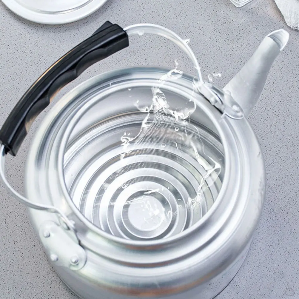 

Aluminum Teapot 18cm Large Capacity Stove Top Kettle Silver Home Use Portable Tea Kettle Aluminum Material Thermal Conductivity