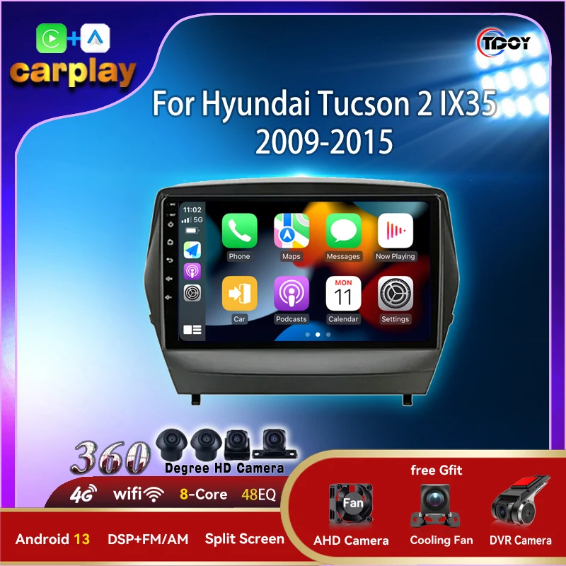 Autoradio 8 Core Audio Autoradio Subwoofer Voor Hyundai Tucson 2 IX35 2009-2015 Autoradio 2Din Android multimedia Automotive Spelen