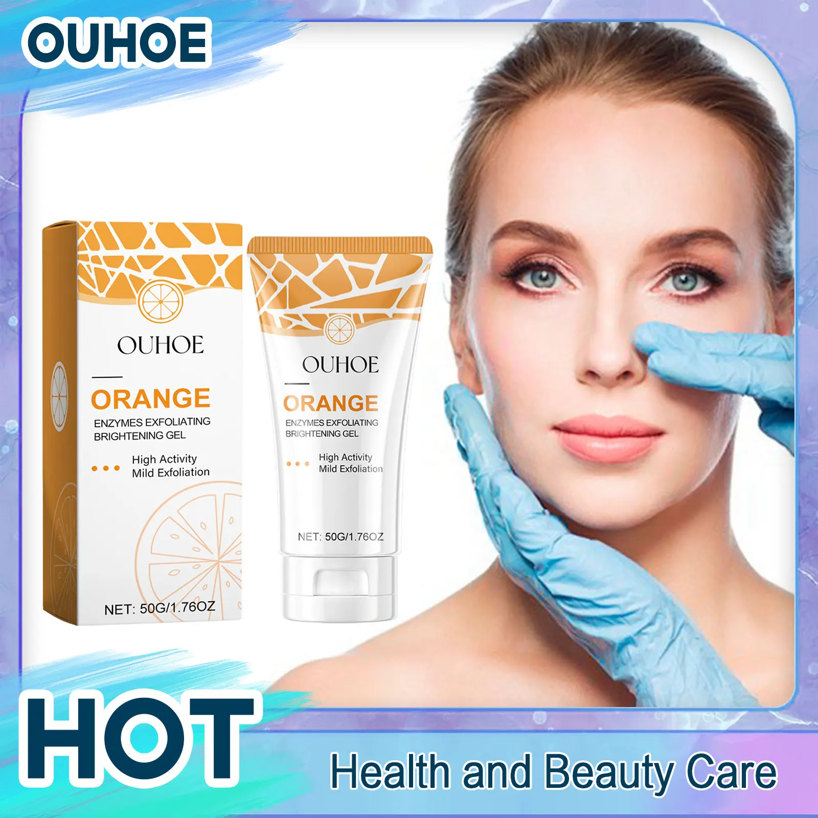 Orange Exfoliating Gel Dead Skin Blackheads Remover Cleansing Brighten Peeling Hydrating Repair Face Scrub Moisturizer Skin Care