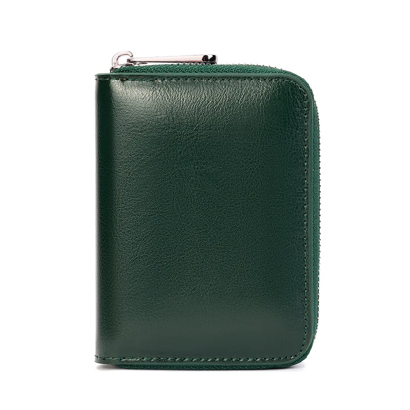 New Japanese-style Genuine Leather Short Wallet For Women Cowhide Zipper Small Wallet Men's Purse And Coin Storage Bag