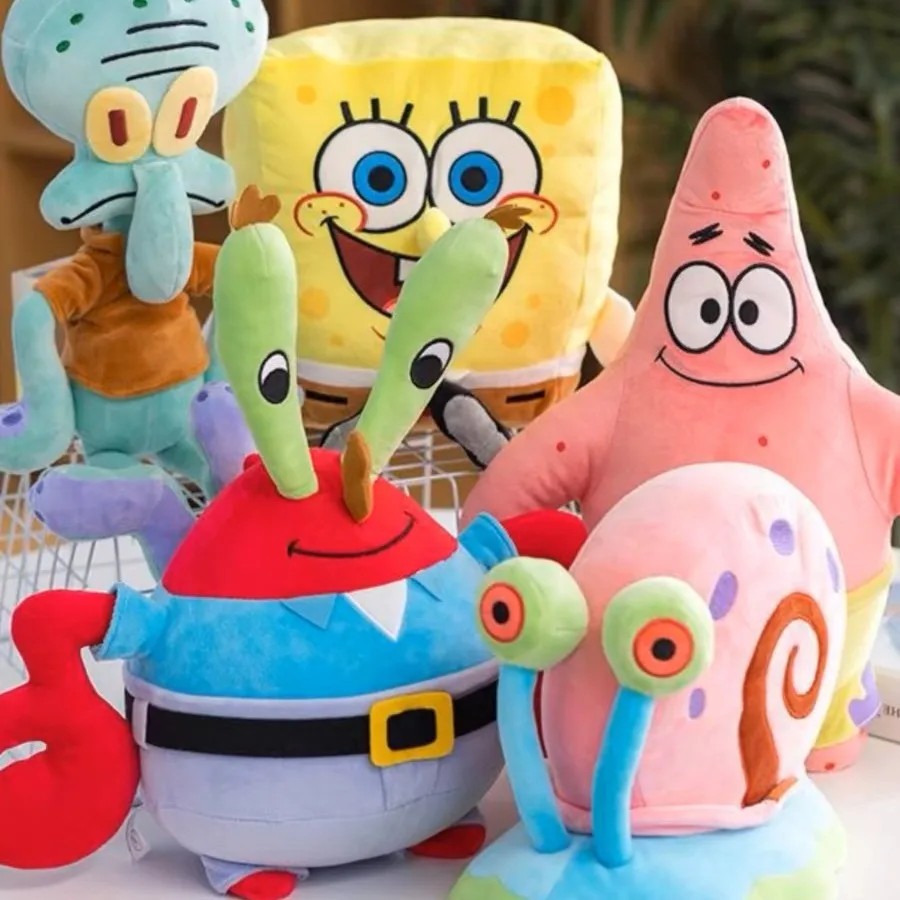 Anime Squarepants Patrick Star Squidward Eugene H. Krabs Gary Kawaii Cartoon Stuffed Plush Birthday Gift for Children Kids