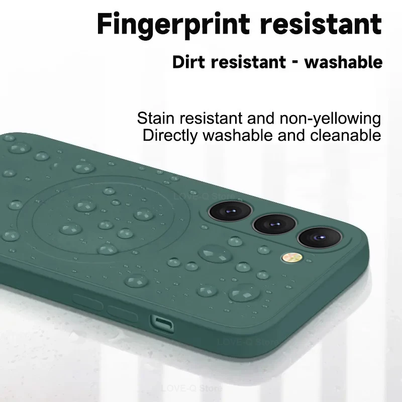 Luxuriöse Flüssigsilikon-Magnet-Hülle für Samsung Galaxy S26 S25 S24 S23 S26 Ultra Plus für MagSafe Hüllen Kabellose Ladeabdeckung – Detail 2