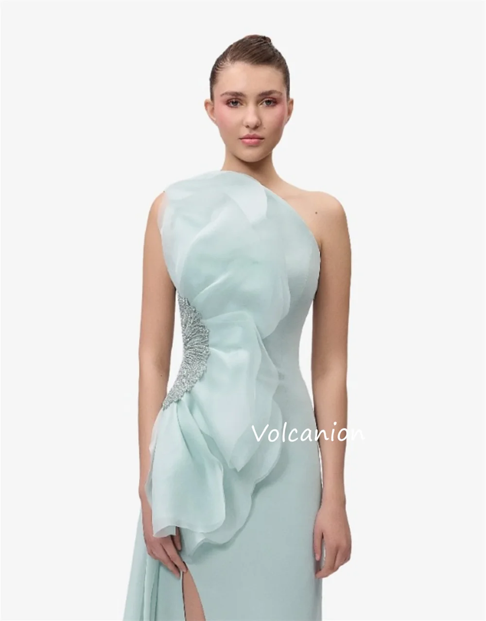 Abiti lunghi a trapezio monospalla con paillettes increspate in jersey personalizzato Occasioni su misura Serata formale di moda squisita