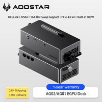 AOOSTAR AG02 EGPU Dock - OCuLink + USB4 Dual Ports, PCIe 4.0 x4 64Gbps, 500W PSU, Support 350W Graphics Card for Laptop Mini PC