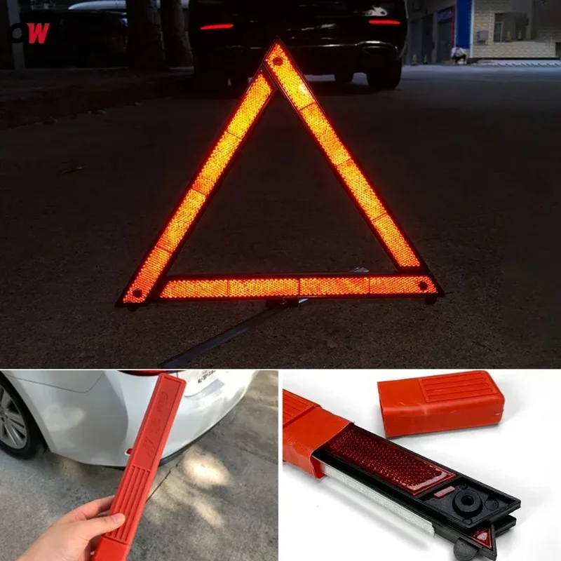 Faltbares reflektierendes Auto-Dreieck-Stativ – hochsichtbares Notfall-Warnschild mit reflektierendem Aufkleber