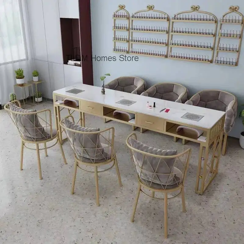 Modern Elegant Nail Table Japanese Style Trendy Professional With Dust Collector Nail Table Glam Luxury Table Ongle Furniture