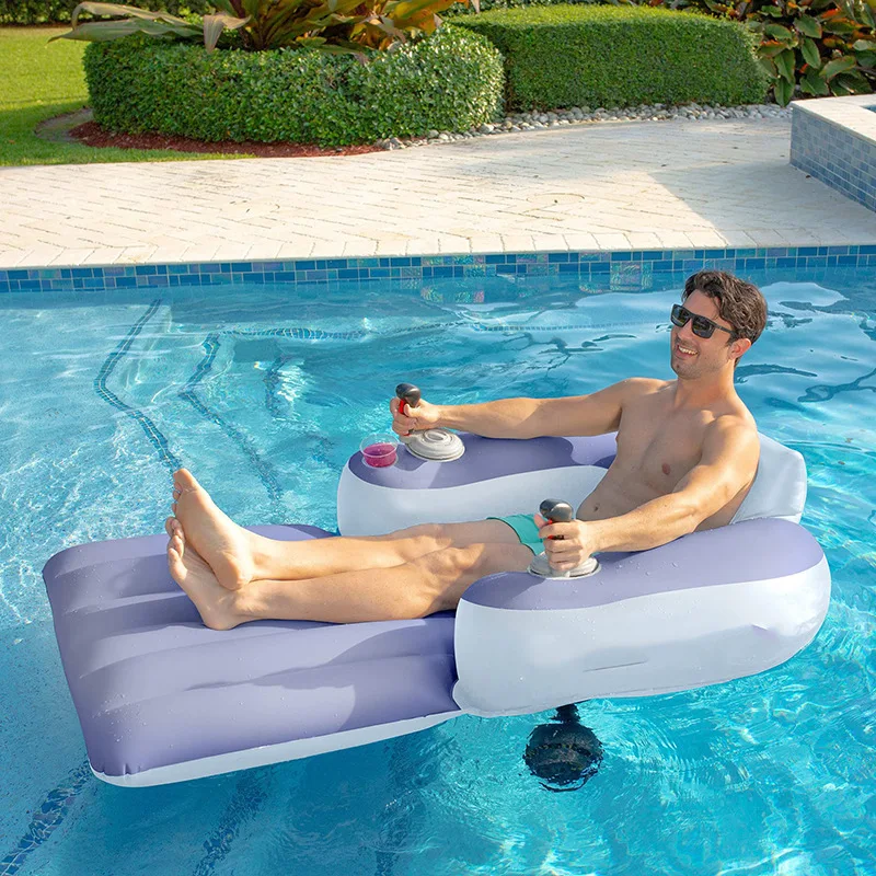 Water Power Seat Adult Water Play Toy Thruster Boat Recliner Inflatable Floating Row