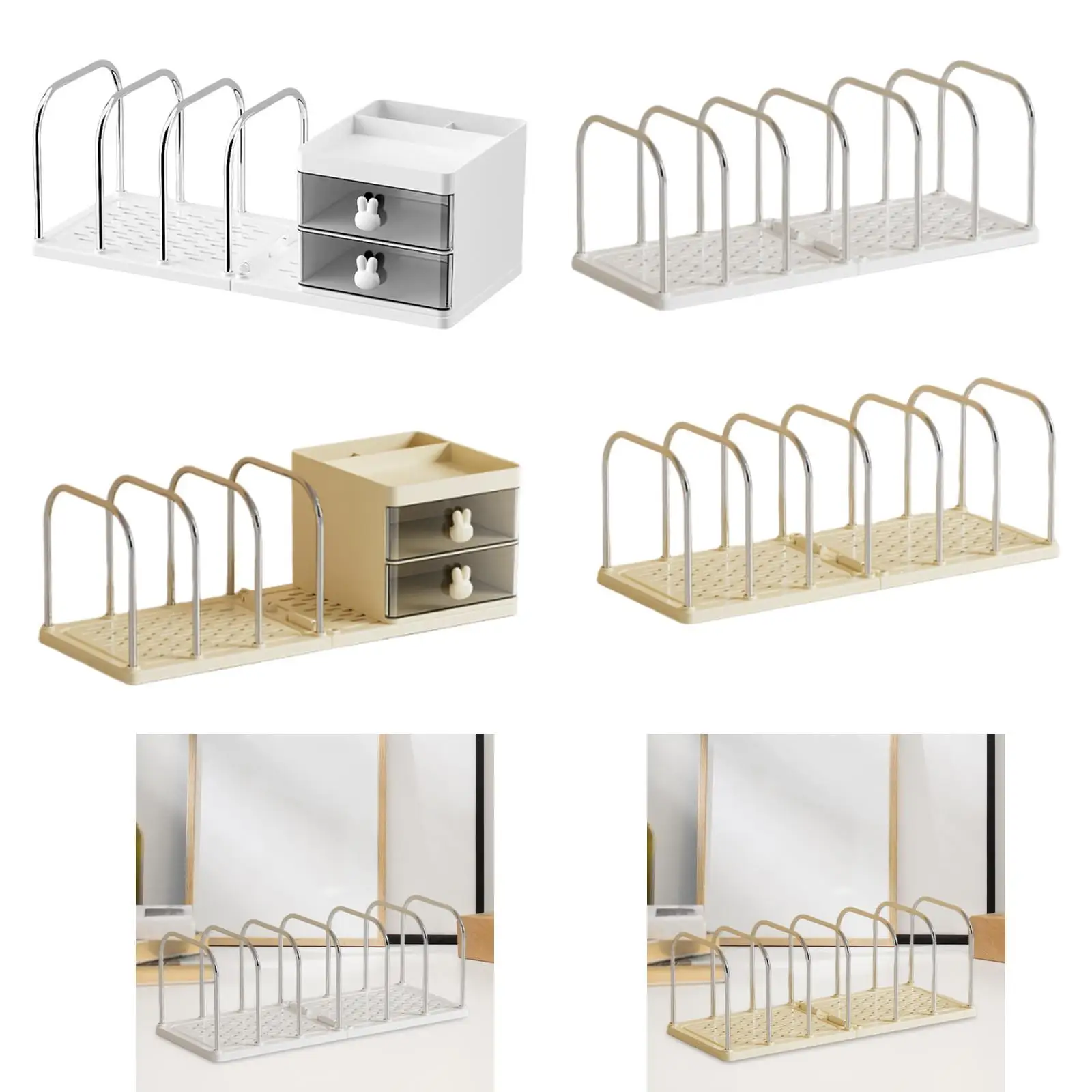

Bookend with Drawers Book End for Shelves Sturdy Support Modern Lightweight Desk Organizer Book Holder for Home Desk Office