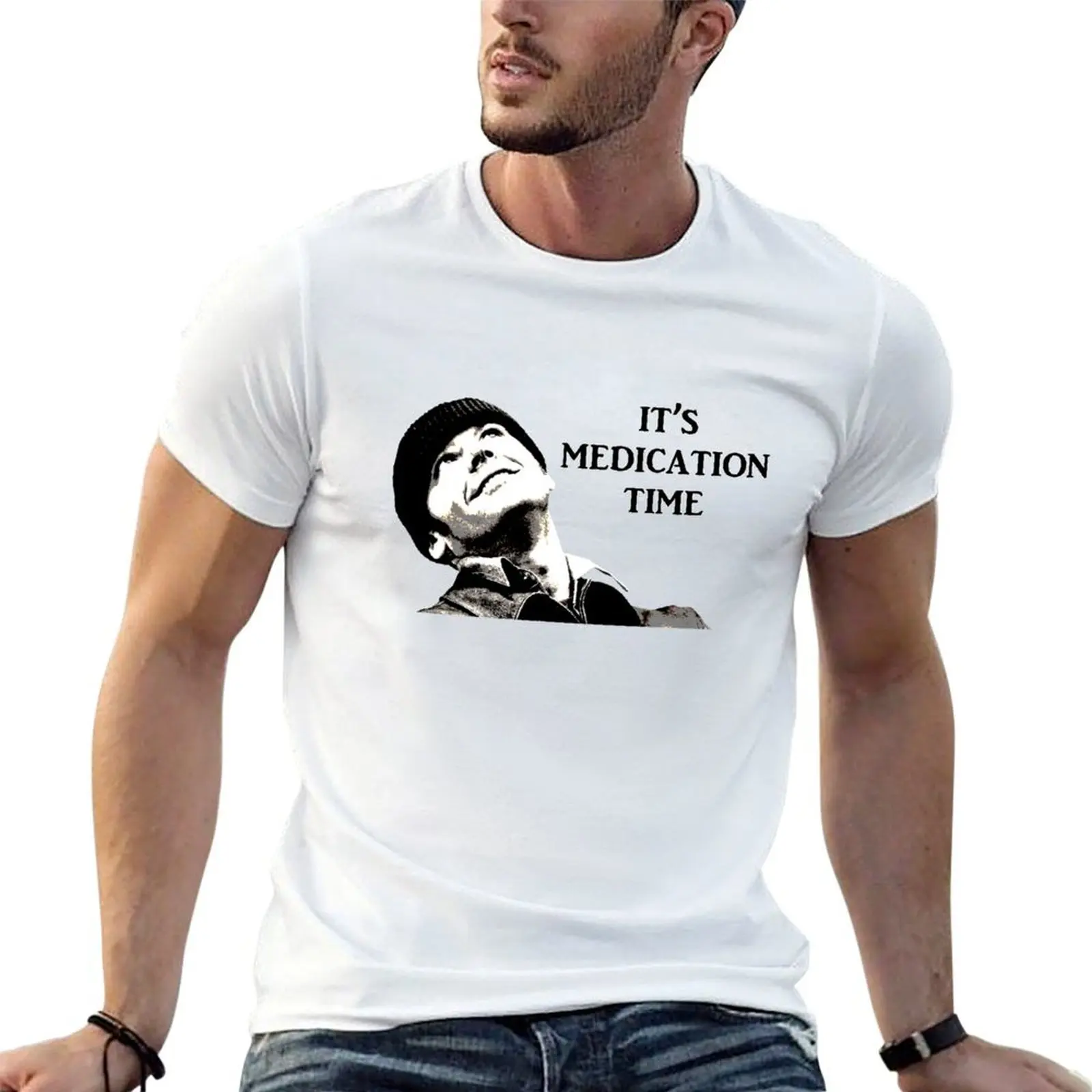 cotton T-Shirt man man shirt t for shirt t shirts white pack luxury man Medication t Time