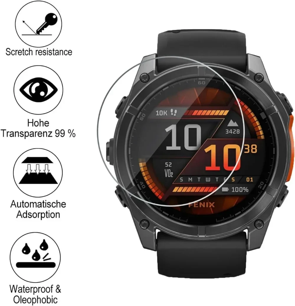 1-5pcs protetor de tela de vidro temperado para Garmin Fenix8 7 6 6S 6X 5S/Vivoactive 3/Forerunner 165 945 955 965 225 255 265S Filme