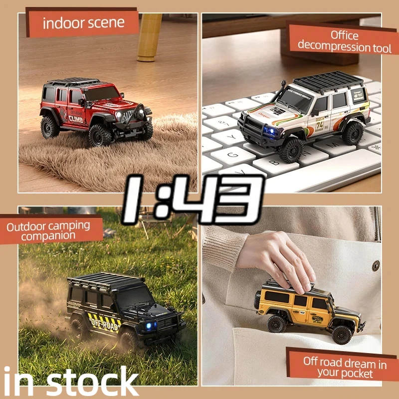 New 1/43 Hit Product Remote Car R43series Off Road Climbing Vehicle 4wd 2.4g Drift Remote Control Entry Level Boy Gift Toy Car