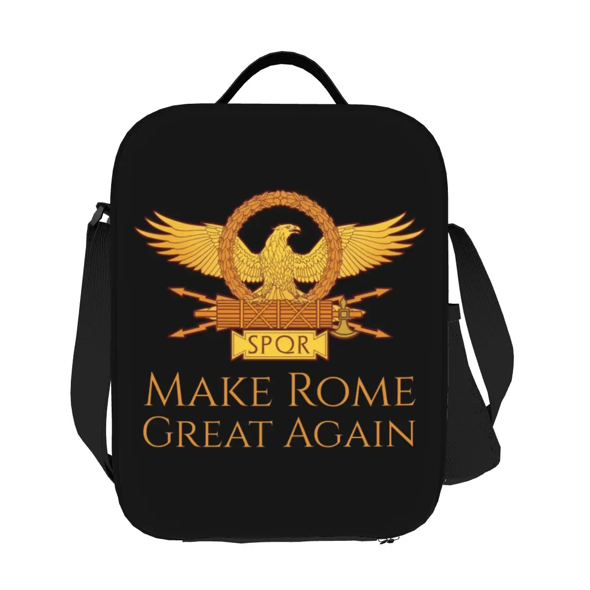 Éventuelles QR-Make Rome Great Again Boîtes à lunch réutilisables, Sac isotherme, Imperméable, Or, Aigle romain et impérial, Glacière thermique pour aliments, Enfants