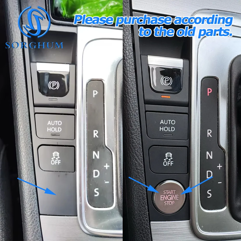 3AD927137 3AD927137B Für VW CC Passat B7 Passat CC Elektrischer Handbremsschalter mit Motor-Start-Stopp-Taste 3AB927137D 21-polig – Detail 3