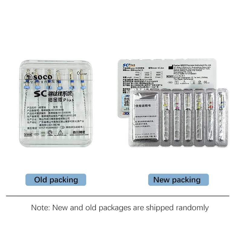 SOCO PLUS Thermal Activated Rotary Endo Files 6Pcs NiTi Root Canal File Flexible Anti-break Dental Endodontic Treatment Tools