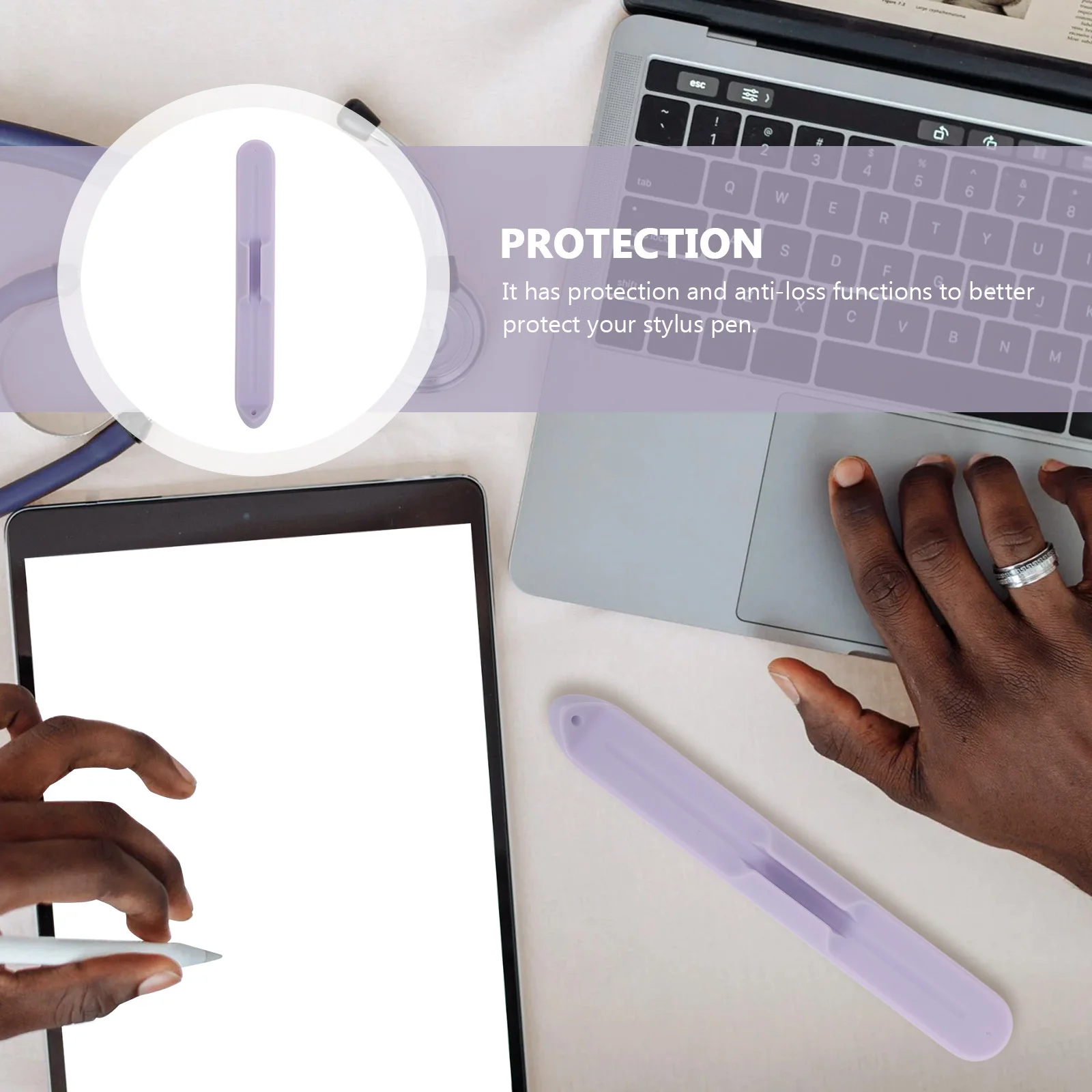 Portalápices capacitivo de silicona, protector con ranura antipérdida, Compatible con lápiz 1, 2, diseño magnético, 1 Uds.