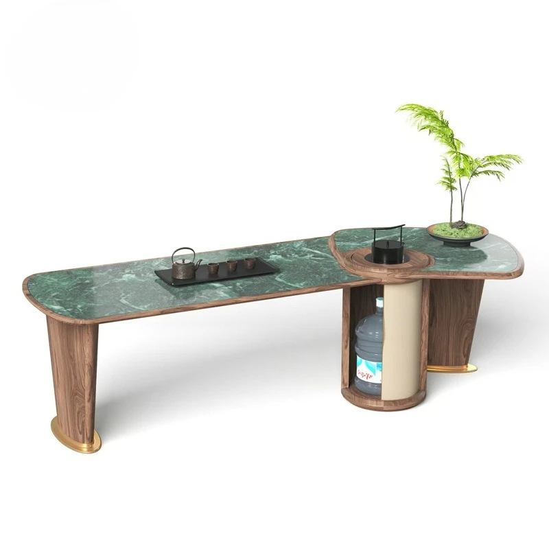Light luxury solid wood tea table designer new long kung fu tea table display foreign trade furniture