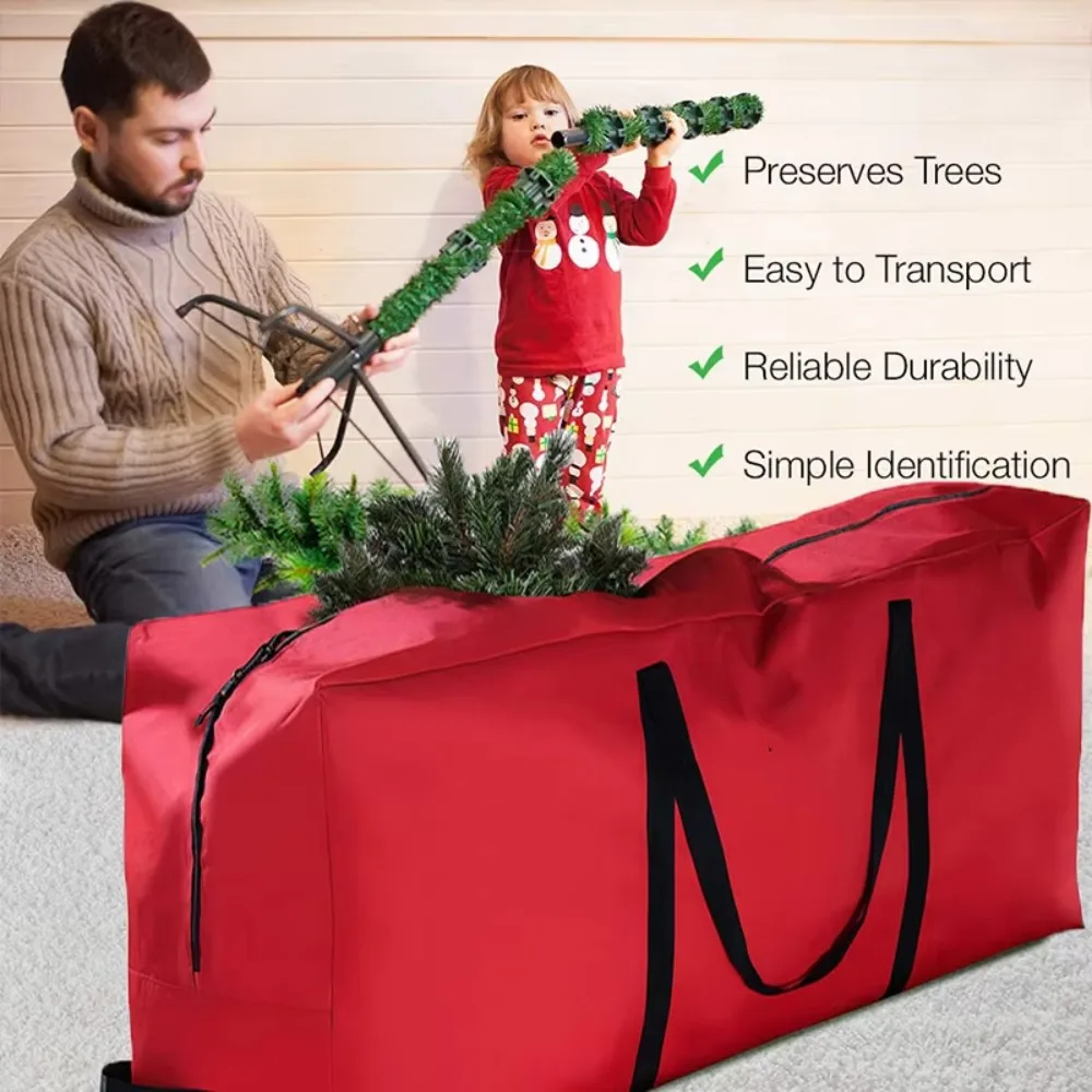 Oxford Cloth Christmas Tree Bag Large Capacity Foldable Christmas Supplies Waterproof with Handles Wreath Storage Bag view 5