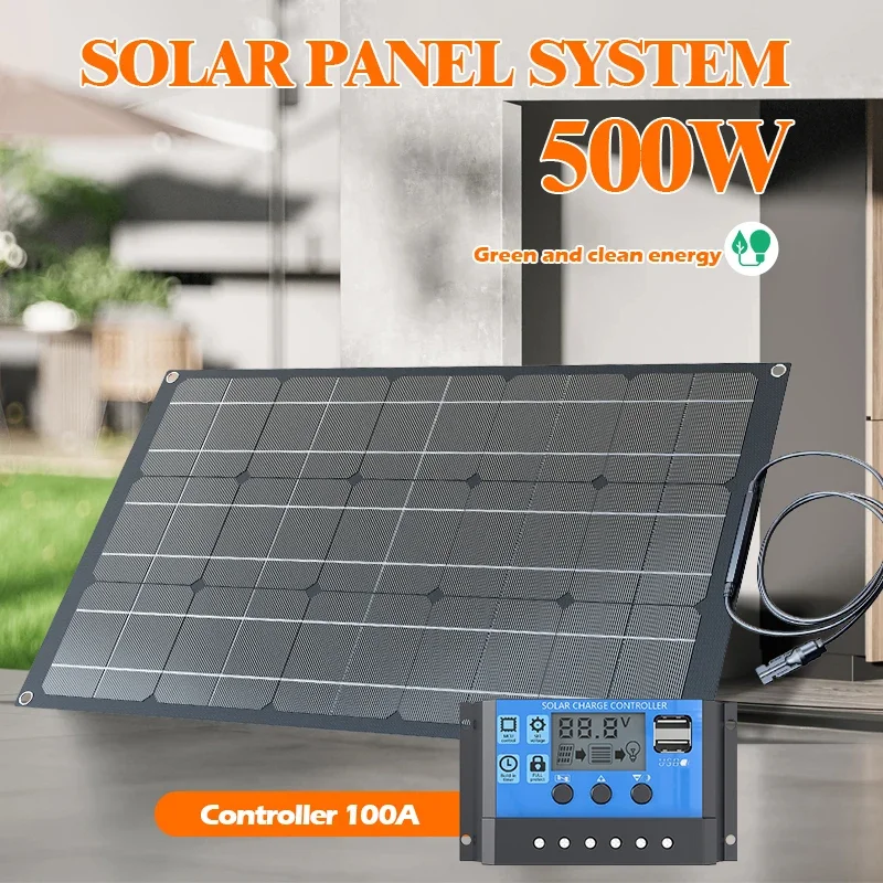 Expandable 500W-2000W Solar Panel Kits 18V 36V Adjustable Voltage Chargers for Home Backup Power RV Travel and Marine Vessel Use view 3