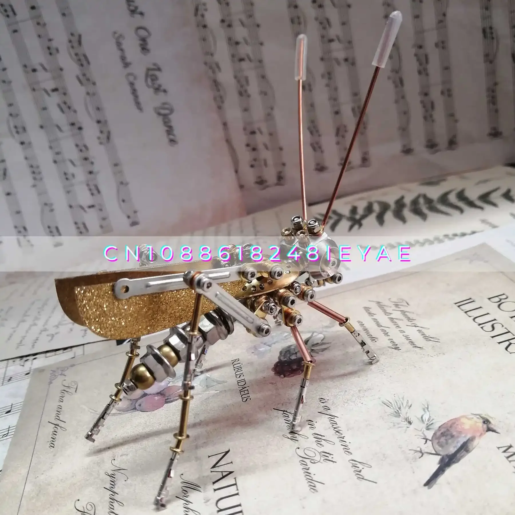 

DIY Creative Metal Assembling Model Steampunk Mechanical Insect Grasshopper Jigsaw Toy Handmade Toy