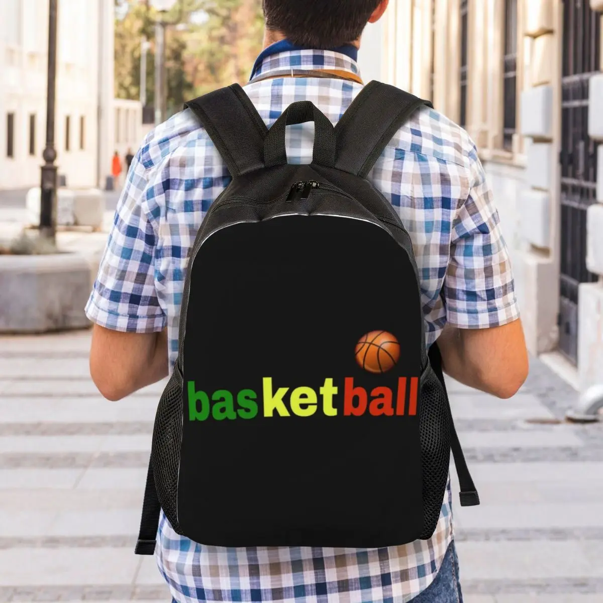 Rasta Basketball Laptop Backpack para homens e mulheres, estudantes universitários, Fashion Bookbag, Sports Bag