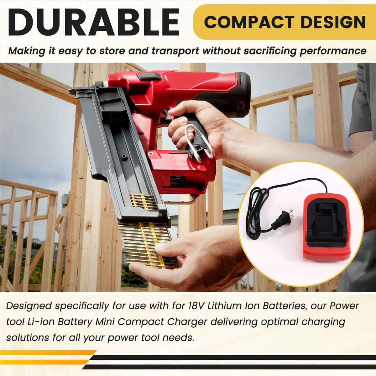Power Tool Li-Ion Battery Mini Compact Charger for Milwaukee 18V 20V Lithium Ion Battery US Plug