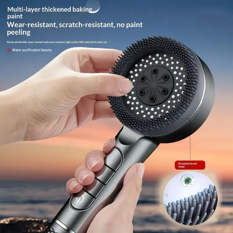 1pc Filtered Supercharged Shower Head Four-speed Adjustment With Water Seal Multi-functional Home Shower Bathroom Accessories