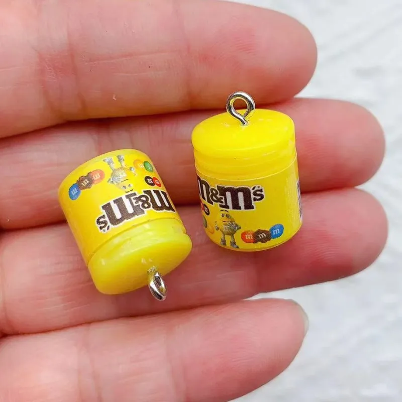 10 قطعة مصغرة Kawaii M صندوق الفول الراتنج السحر لصنع المجوهرات الاكسسوارات DIY المعلقات أقراط قلادة المفاتيح الديكور #6