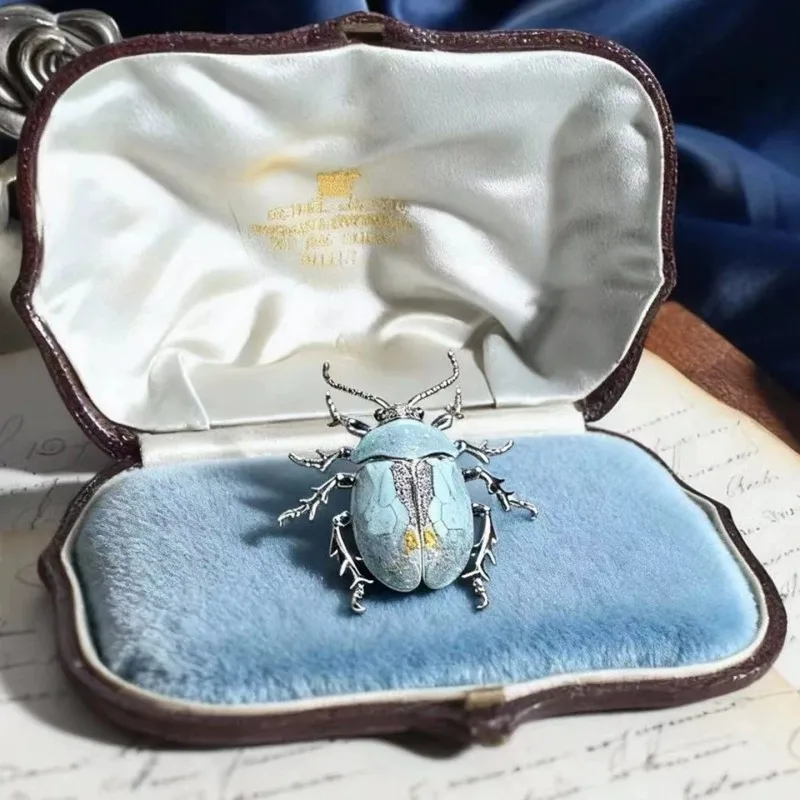 Vintage St.Petersburg Russian Beetle Brooch Luxury Insect Suit Lapel Pin  Alloy Gem Jewelry accessory, Gift Wrapped for Bride
