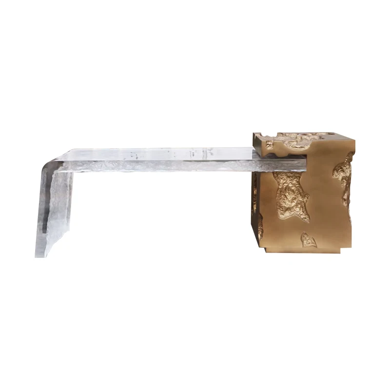 Crystal transparent epoxy irregular coffee table acrylic irregular shaped coffee table