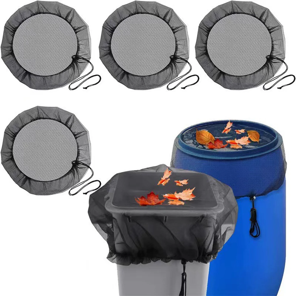 4pcs 95 Cm Rain Butt Net Adjustable Rain Butt Cover Rain Butt Net With Drawstring Water Tank Protection Lid Rain Collect Tool