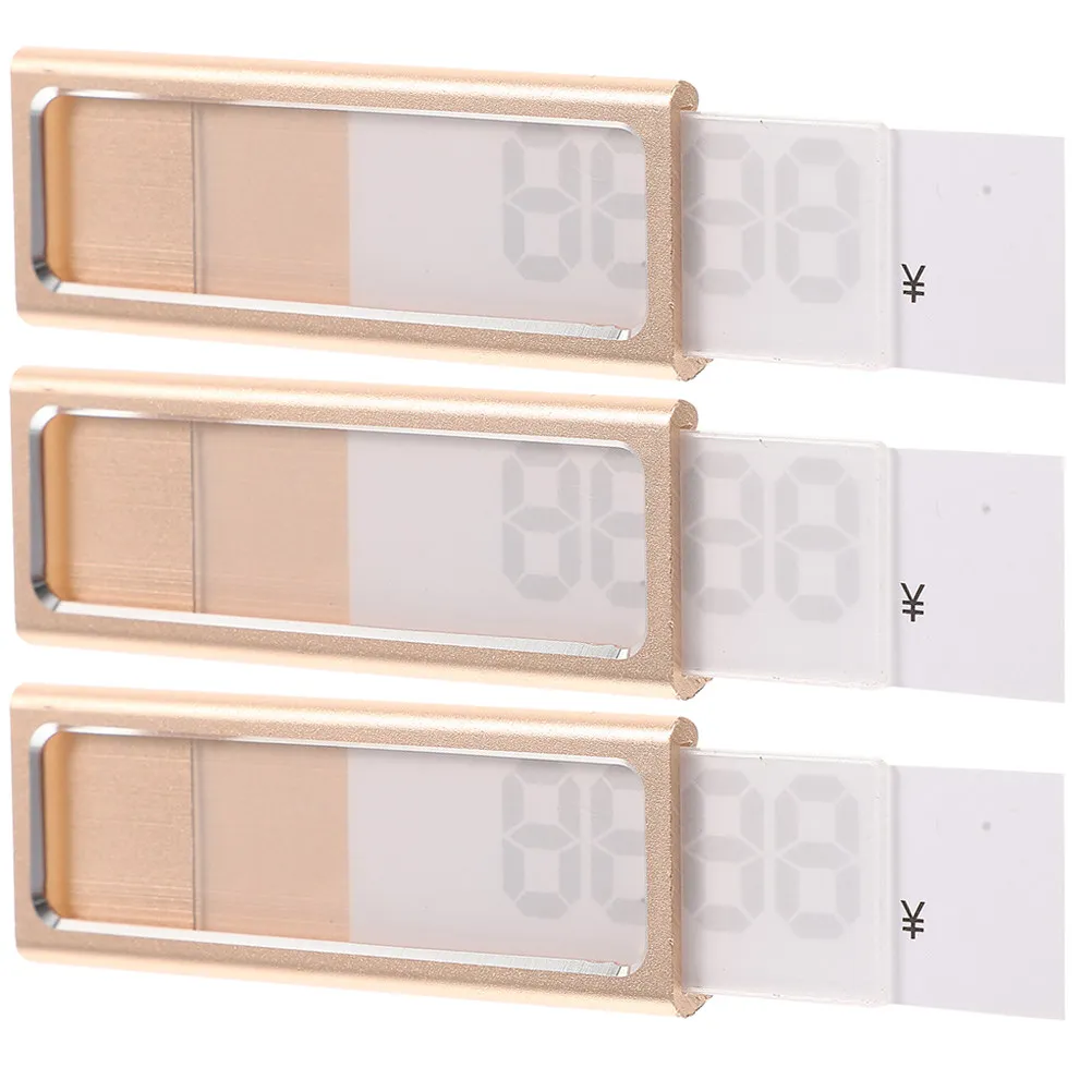 

3Pcs Price Tag Display Holder Reusable Alloy Label Stand for Shop Countertop Cake Jewelry Store Sign Display Label Holder