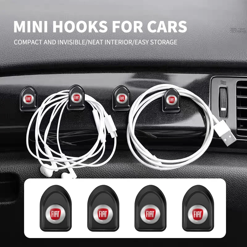 USB Cable Headphone Key Self-Adhesive Dashboard Wall Hanging Hook For Fiat BMW M Mercedes Benz AMG Audi Sline Mazda Mitsubishi