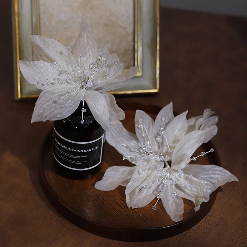 Flor De Cabeça De Cristal Floresta De Noiva Headwear, Fio De Cor De Chá, Acessórios De Cabelo Do Casamento