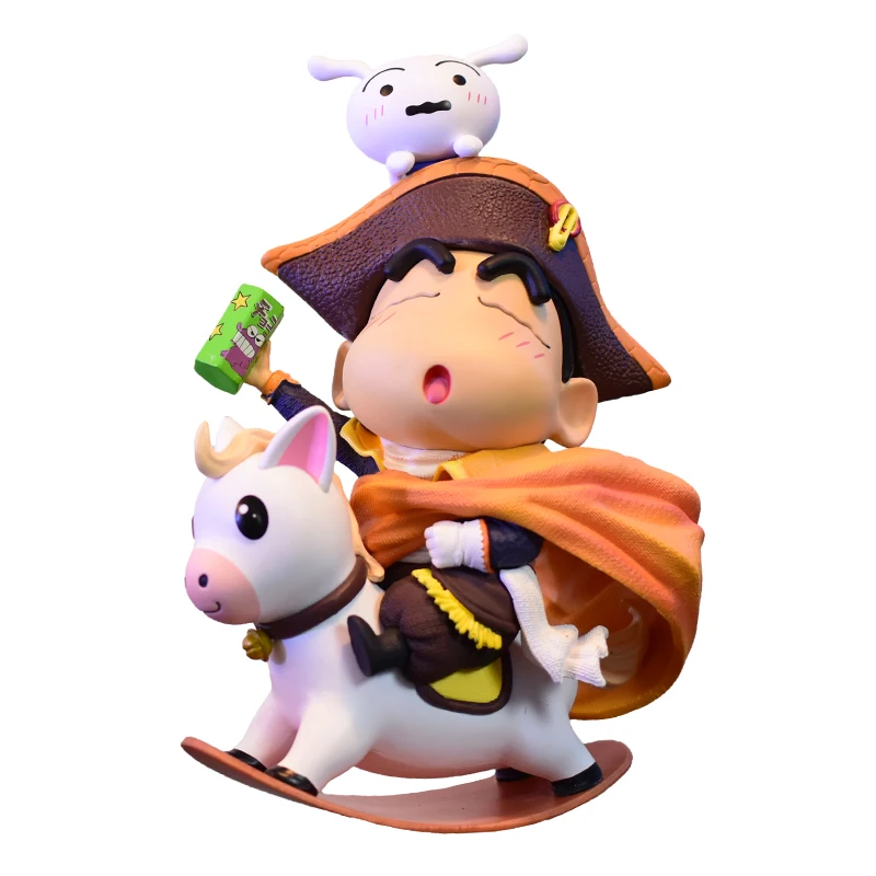 Bolígrafo de cera Shin-chan World Tour, figura de caballo balancín, caballo balancín estrellado de alta gama, material estable, caja ciega de elección segura