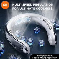 Xiaomi New 8000mAh USB Hanging Neck Fan Rechargeable Portable Bladeless Mini Refrigeration Leafless Fan Outdoor Personal Wearabl