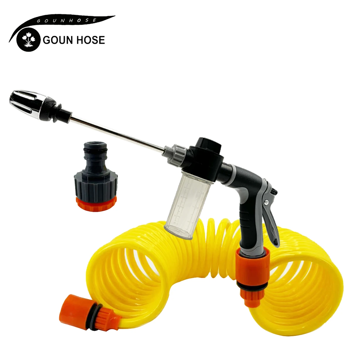 Portable Scalable EVA Garden Watering Hose with Water Gun for Car Wash Lawn Cleaning Spring Tube Cleaning Tool - GOUN HOSE