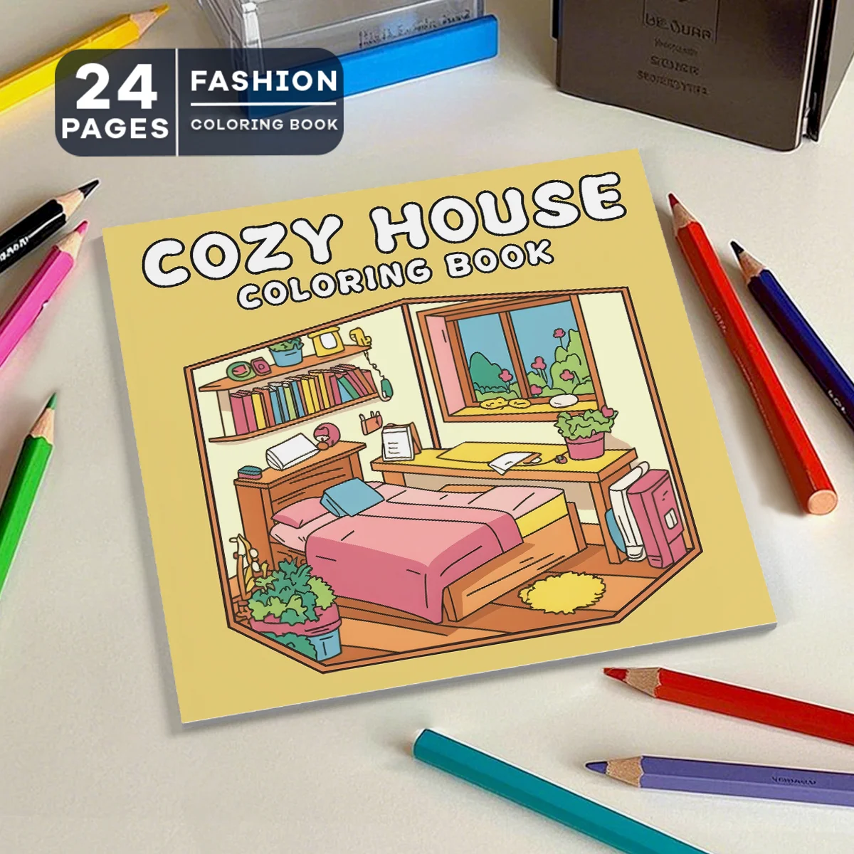 Livre de coloriage pour adultes – Designs de maison confortables : aménagements de maison relaxants