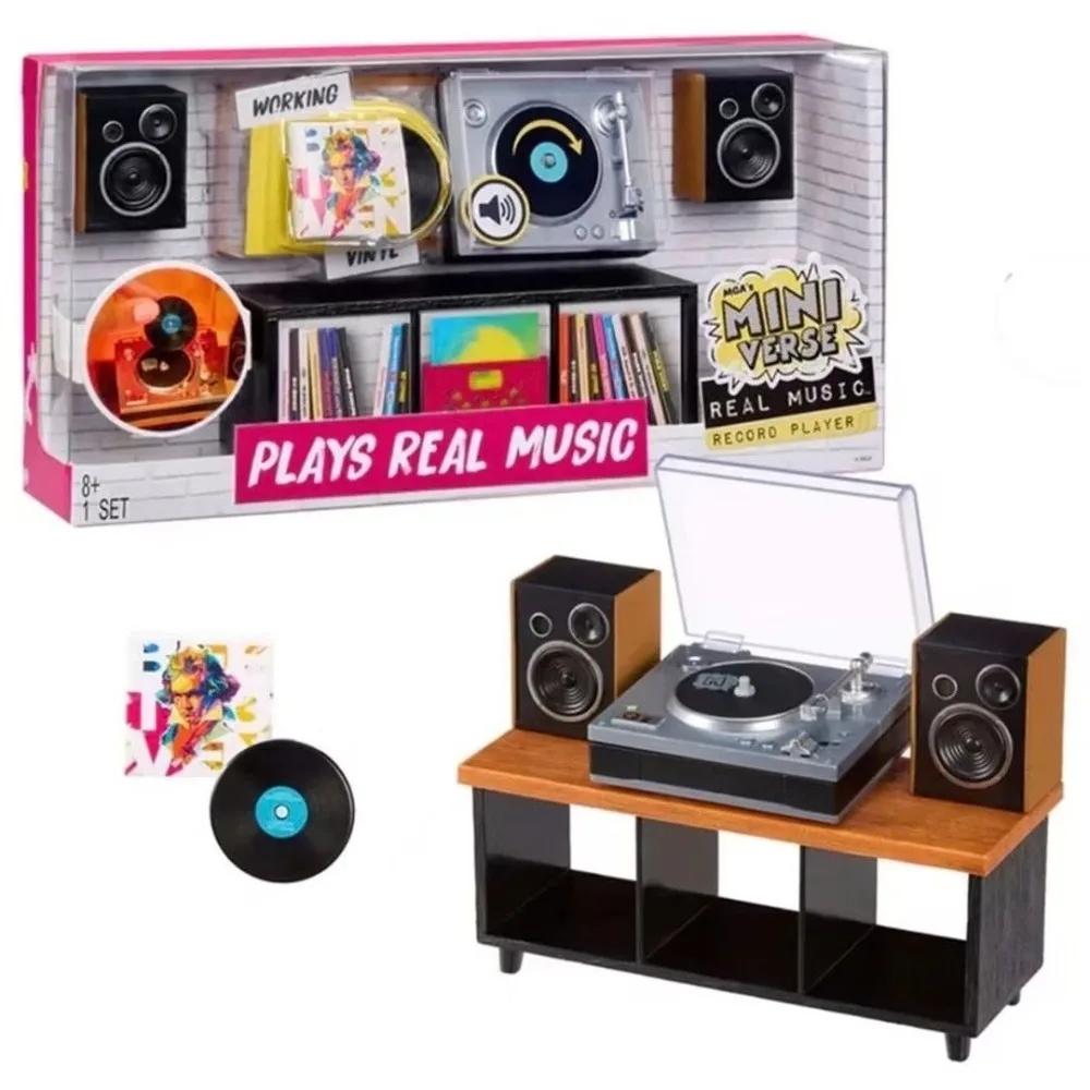 MGAMV Mini Record Player Mini Vinyl Record Ball Real Music Record Mystery Box Record Player Mini Gift Toy Surprise Box Blind Bag