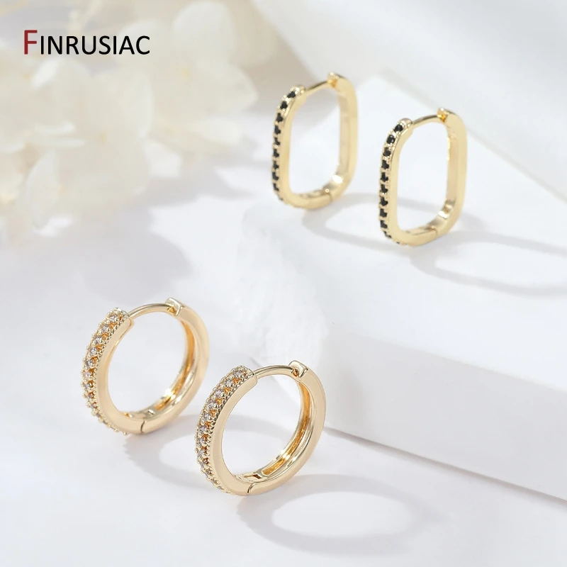 2023 New Fashion Hoop Earrings For Women Gold Plated Inlaid Zircon Round Earrings Exquisite Jewelry Women Earrings Wholesale