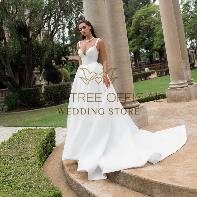 Eightree Elegante Prinzessin A-Linie Brautkleider Schatz Sweep Zug Brautkleid Frauen Hochzeit Ball Prom Kleider Angepasst