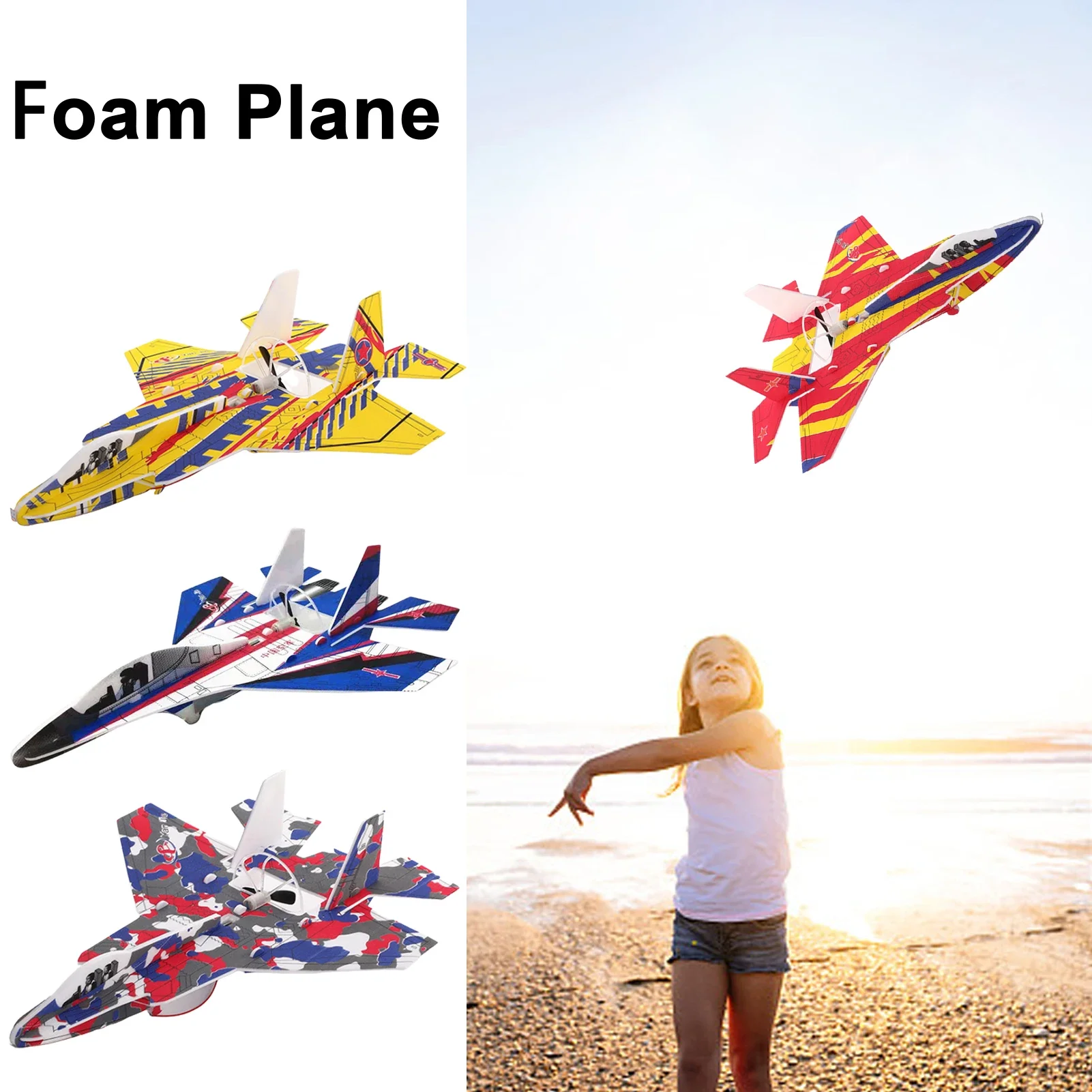 

Electric Foam Aircraft Fighter Su 27 Hand Throwing Unmanned Glider Gyro Model Gift Toy For Boy Kid Student Cultivation of scient