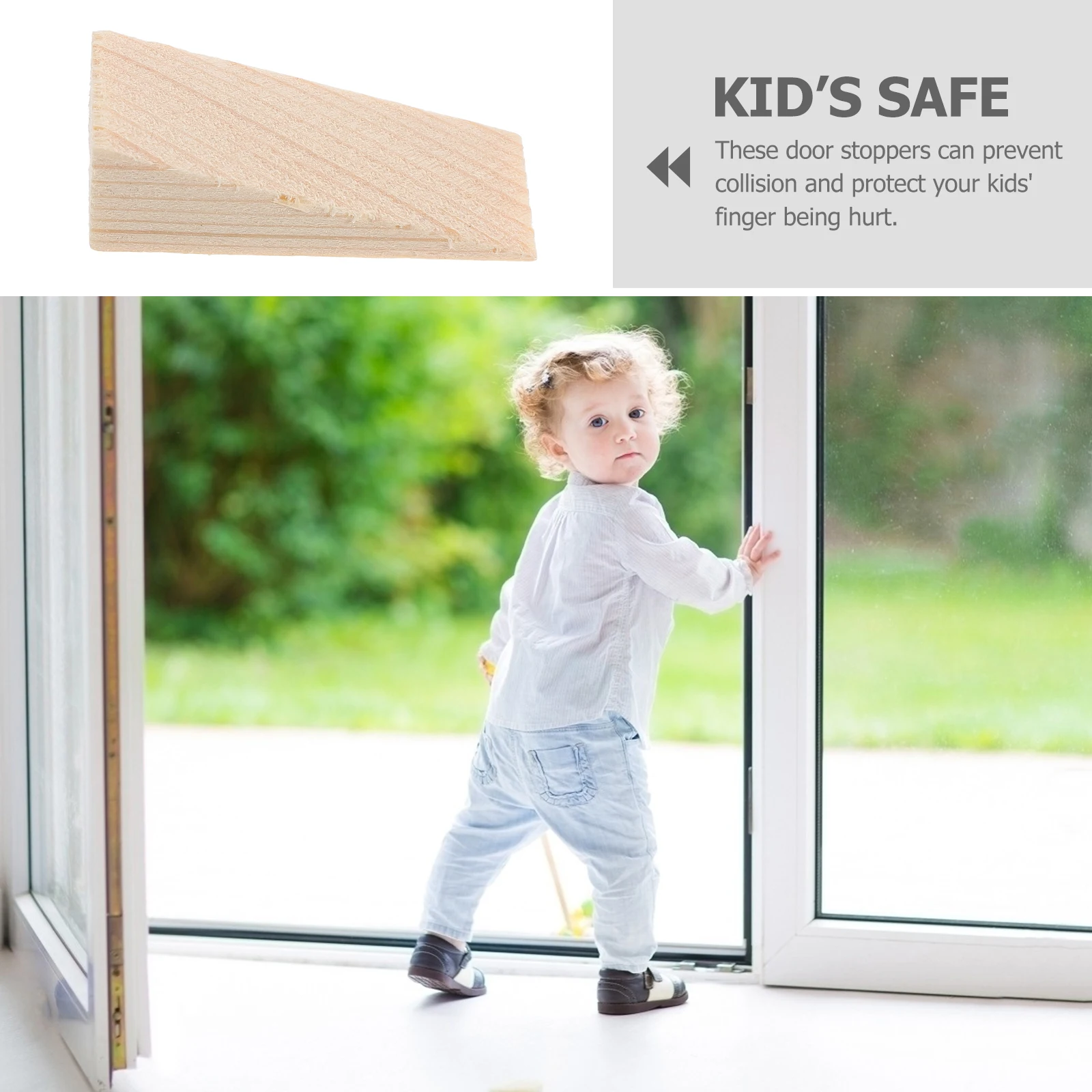 

5pcs Wood Triangle Wedge Child Home Door Stopper Bamboo Heavy Duty Non Slip Finger Protector Door Holder Stops Hardware