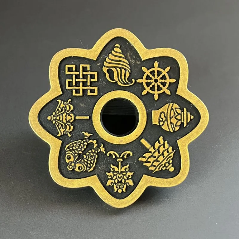 النحاس النقي منحوتة زهر البرقوق زهرة Om ماني بادمي هوم ستة كلمات تعويذة مينغ تشن باو صورة ديكور المنزل المال معلقة Orna #2