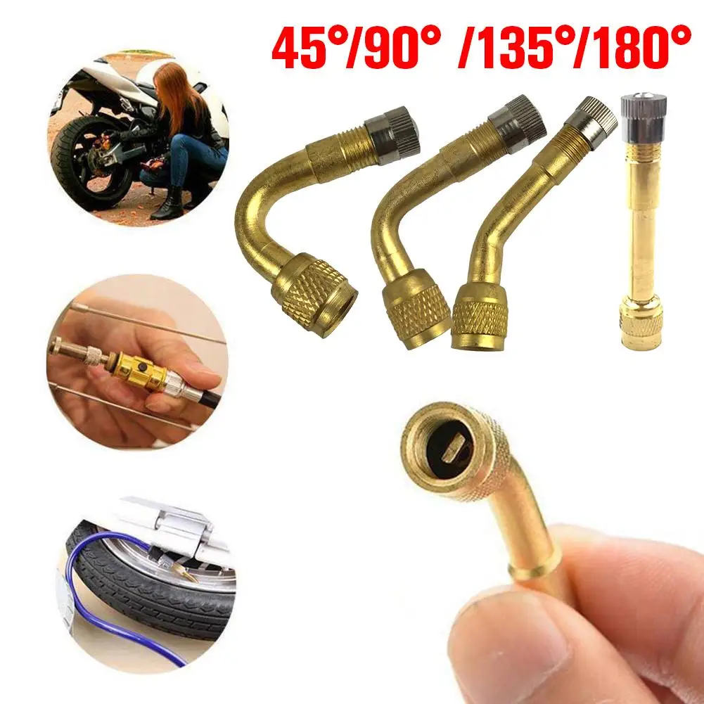 Válvulas de pneu de carro tubo de extensão de inflação 45/90/135/180 bicicleta motocicleta adaptador conector grau acessórios pneu universal c0z2