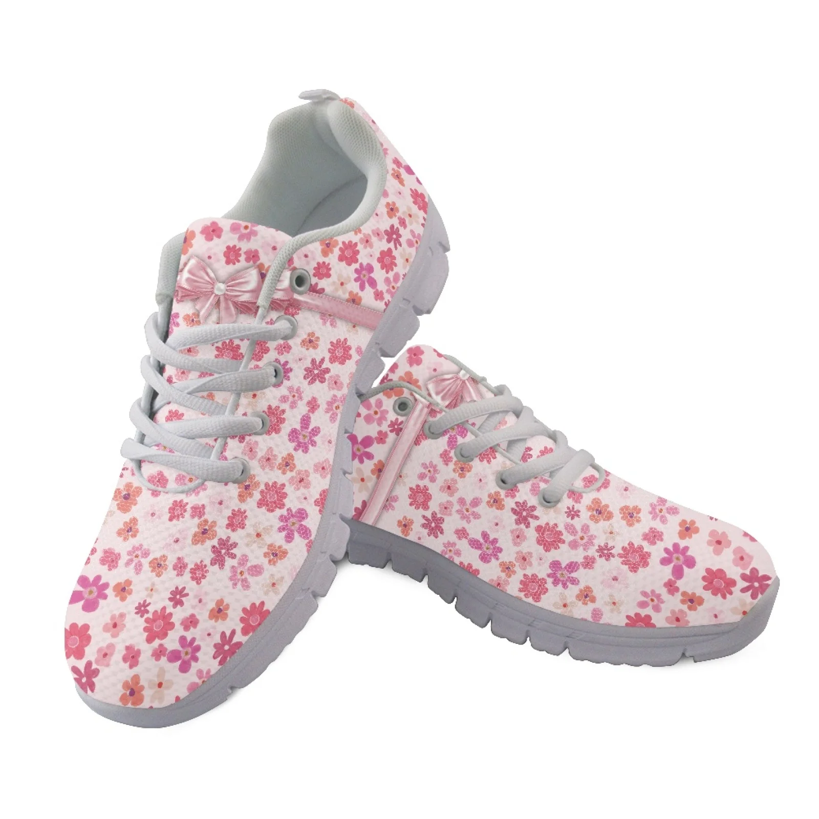 Coloranimal Cherry Blossom Lace Up Running Sneakers Women Running Shoes Athletic Sport Shoes for Womens Lady