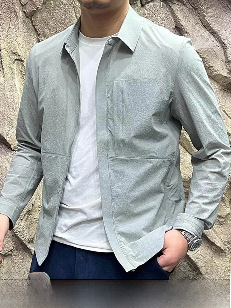 

Waterproof Jaet Men's Stand Fit Long Sve Thin 3D Tailored Qui Dry Full Glue Traveler Series Spring Youth Faion