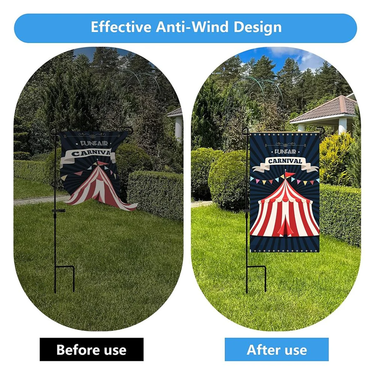 A71P 20 قطعة سدادات علم الحديقة مقاطع علم الحديقة للخارج المضادة للرياح أصحاب العلم الصغيرة لساحة وعمود علم الحديقة